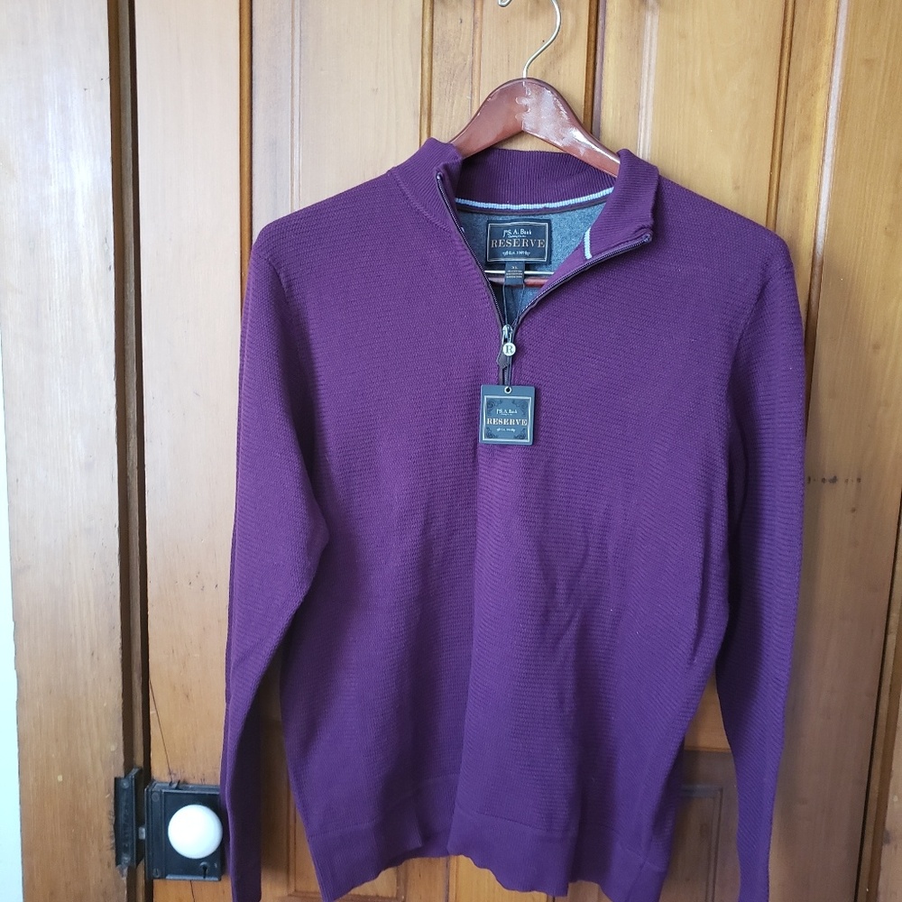 Mens 1/4 zip sweater. Cotton with a touch of cashm